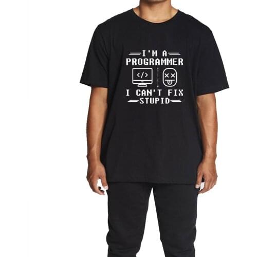 COOLMIND 100% cotton oversized funny programme r men T shirt big size funny men T shirt o-neck programmer men t-shirt tee shirts