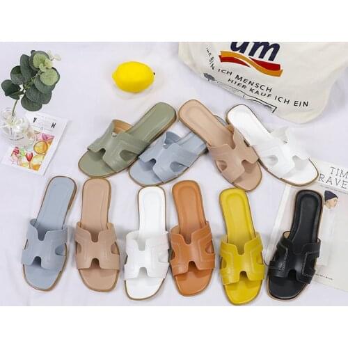 2021 new flat womens shoes summer cool slippers word slippers womens beach slippers girls casual slippers