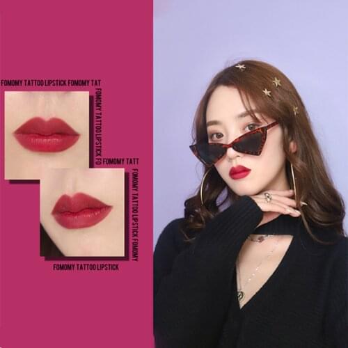 Women Long Lasting Lip Gloss Cotton Swab Matte Tattoo Lipstick Tobacco Box Shape Lips Makeup Set Lip Tools