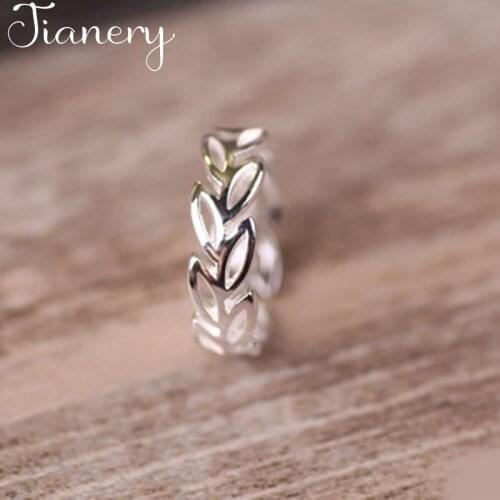 JIANERY Personality Silver Color Hollow Leaf Rings For Women Wedding Jewelry Adjustable Antique Finger Ring Anillos