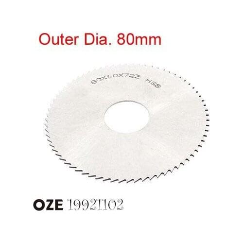 1pc 80mm x 22mm x 0.5/0.6/0.8/1/1.1/1.2/1.5/2/2.5/3/3.5/4/4.5/5/5.5/6 Thickness HSS Milling Cutter 72T Slitting Saw Blade Silver