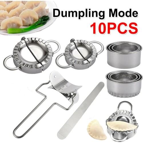 10pcs Dumpling Maker Stainless Steel Dough Press Pie Ravioli Making Mold Mould Tool