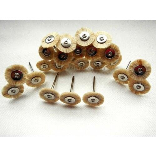 100pcs Dental Lab Soft White Goat Hair Polishing Brushes