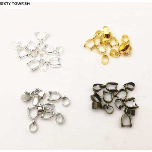 20pcs/lot 6x15mm 4Colors Metal Pendant buckle Jewelry Accessories DIY Components Clip Clasps B103148