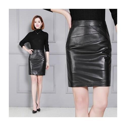 2018 New Fashion Genuine Sheep Leather Skirt K164