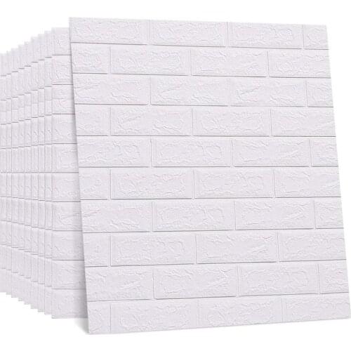 3D Wall Sticker Decorative Faux Foam Wallpaper for Interior TV Walls/Sofa Background Wall Decor DIY Peel and Stick Easy