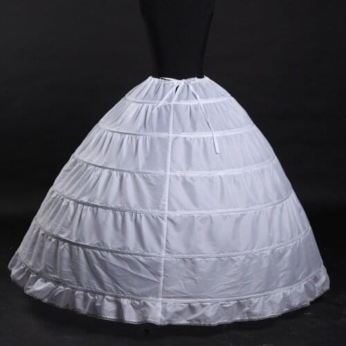 6 Hoops Prom Dress Bridal Slip Hoop Skirt Wedding Petticoat Underskirt A Line 2022