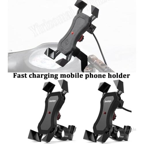 Motor Bike Bicycle Cell Phone Holder for iPhone 6 7 8 X Samsung S8 Xiaomi Huawei Smart Phone Mount USB Charger Clip Bracket Grip
