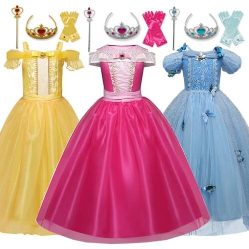 Cosplay Girls Princess Dress For Kids Halloween Party Carnival Costume Children Princess Dress Up Children Clothes Dresses
