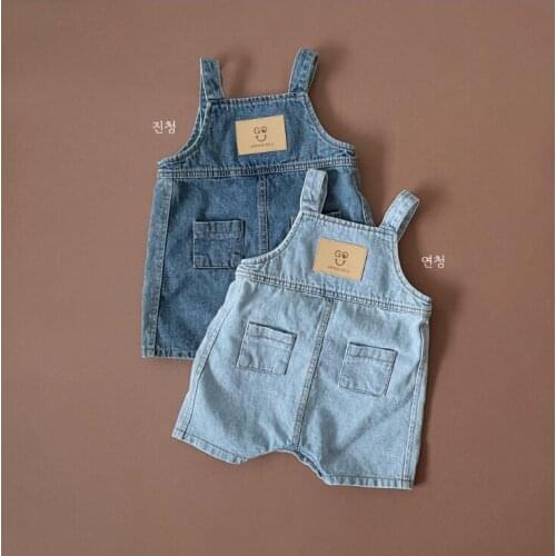 2021 new boys girls denim overalls summer cotton fashion babys pants