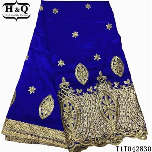 H&Q newest african george satin lace fabric 2021 high quality embroidery french lace rayon/polyester fabrics 5 yards/piece T0518