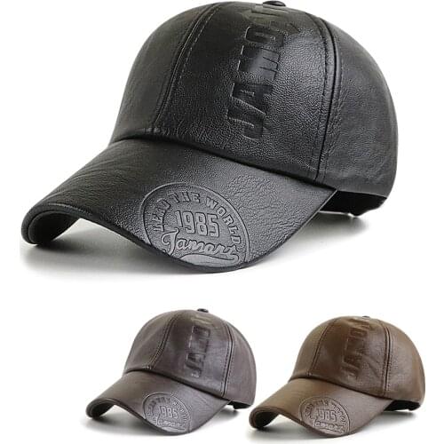 PU Leather Baseball Cap High Quality Winter Cap Men Snapback Hat Casquette Gorras Para Hombre Mens Trucker Cap For Male