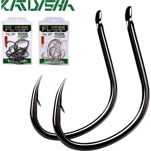 KATYUSHA 10Pcs Pike Jigging Single Hooks 1/0-2/0-3/0-4/0# Casting Jig Fishing Hooks Assist Fishhooks High Carbon Steel Hooks