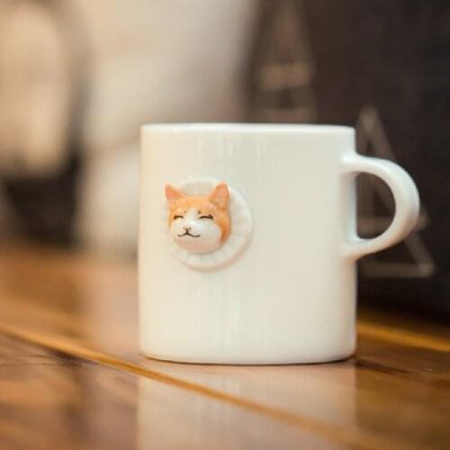 Ceramic Mugs Lovely Kitty Solid Color Coffee Mug Home Office Simplicity Beverage Cups Gift Cup For Lovers And Friends