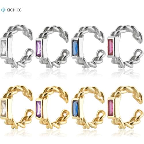 KIKICHICC 925 Sterling Silver Rainbow Zircon Ear Cuff Earring Piercing No Piercing Clips Luxury Colorful Jewelry Fine Jewels