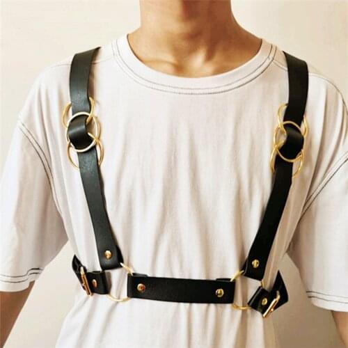 Leather Chest Men Harness Belts BDSM Sexual Fetish Male Body Bondage Harness Lingerie Punk Rave Gay Clothing for Adult Sex