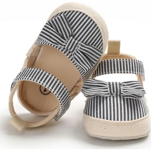 Newborn Baby Girls kids Toddler PU Leather Soft Crib Shoes casual striped Anti-slip Sneaker Prewalker 0-18M