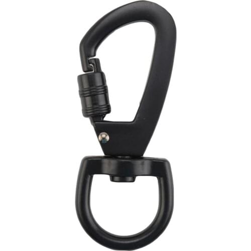 Multifunctional D-type Buckle Auto Locking Carabiner With Swivel Rotating Ring For Outdoor Keychain Pet Leash Hook