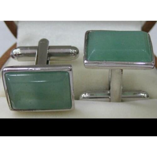 Fashionable silver plated 12x16mm Dongling stone cuffs