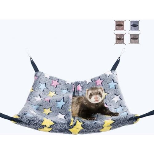 Soft Warm Hamster Hanging Hammock Guinea Pig Sleeping Bed Cage Nest Haning Swing Hamster Bed Double Layer Pet Supplies