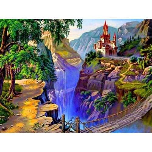 DIY 5D Diamond Painting Kits Waterfall Mountain Landscape Set Full Round With AB Drill Embroidery Mosaic Rhinestones Home Decor