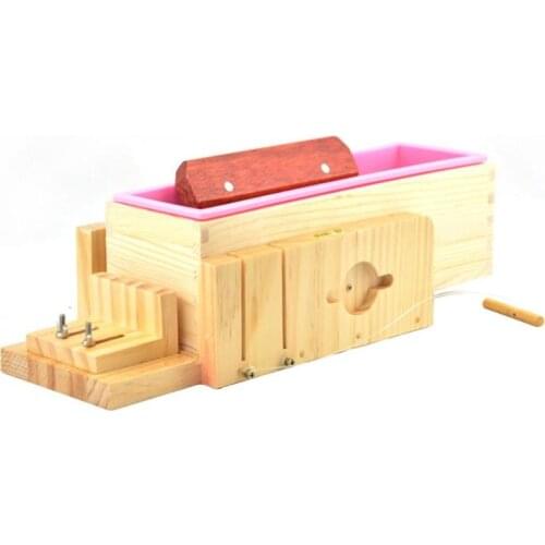 3/4pcs Soap Making Tools Set Adjustable Wooden Soap Cutter Box Stainless Steel Wax Soap Slicer Wavy Knifes Soap Making Kits