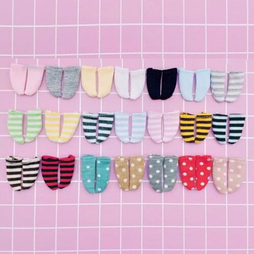 Candy Color Stripe Sock ob11 Short Socks for YMY,ddf,gsc,molly,1/12 BJD Doll obitsu 11 clothes socks bjd doll accessories toys