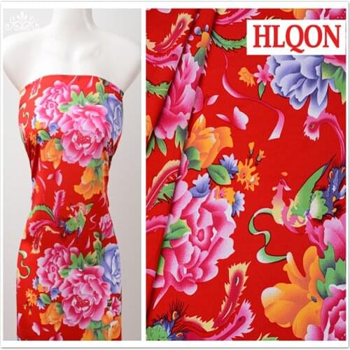 New arrival 100% cotton sateen red flowers print fabric for Quilting Sewing For dress,Baby&Children Sheet,Pillow,Cushion,Toys