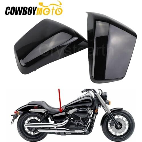 Chrome Black Left & Right Motorcycle Fairing Battery Side Fairing Covers For Honda Shadow ACE 750 VT750 VT400 VT 400 2004-2011