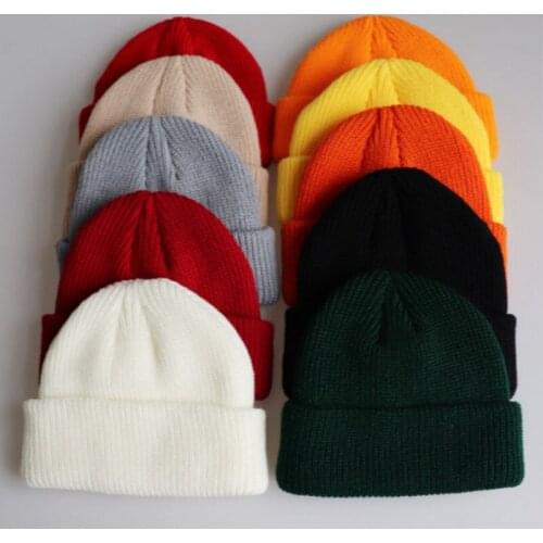 Plain Knitted Melon Hat For Men Hip Hop Warm Landlord Hat Blank Hip Hop Skullies Beanie Warm Women Winter Hat Bonnet Skullcap