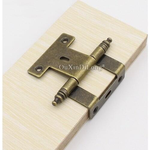 Retro 4PCS European Antique Furniture Hinges Cupboard Wardrobe Kitchen Cabinet Hinges Wooden Cases Jewelry Gift Box Bronze Hinge