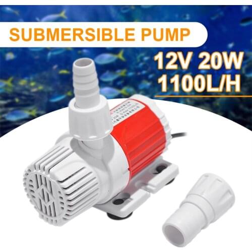 12V 20W DC 1100L/H Energy Saving Submersible Water Pump Marine Controllable Adjustable Speed Water Pump Fish Tank Aquarium