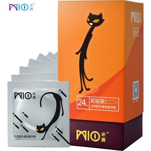 MIO 32pcs Condom Box Male Tighter Close Fit More Lubricated Small Size 49mm Penis Sex Toys For Men Condoms Intimate Goods