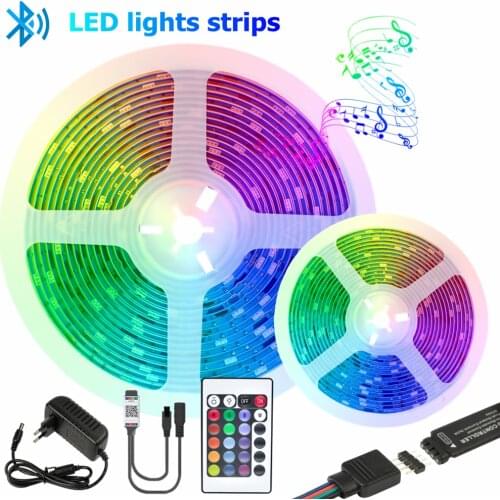 RGB 5050 LED Lights with bluetooth WIFI controller flexible 20M background light interior decoration light suitable for Tik Tok