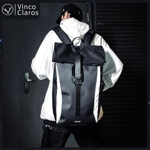 High Quality Luxury Mens Backpack Simple Business Laptop Back Pack Male Safety Reflective Design Travel Backpacks for Men Trend