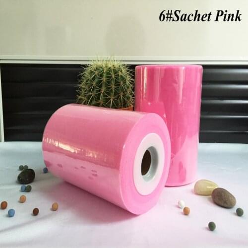 ) Hot Sale Sachet pink Color Nylon Tulle Spool Rolls 100yds For Decoration
