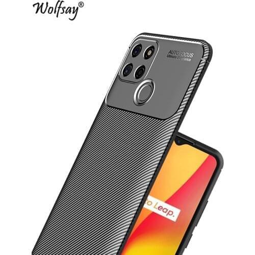 For Oppo Realme C12 Case Silicone Carbon Fiber Shockproof Cover For Oppo Realme C12 C11 C15 C3 7 X7 F17 Pro Case For Realme C12