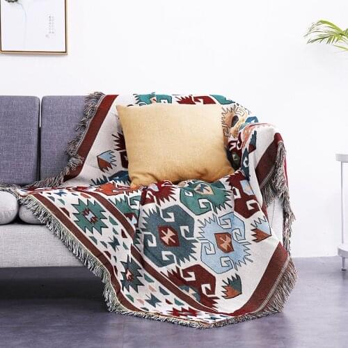 Modern geometric sofa cover decoration leisure blanket for beds decoration model room dust cover throw blanket Travel Picnic rug