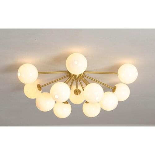 Modern Glass Balls LED Ceiling Light Art Decor 912 Heads Branch Ceiling Lamp For Living Room Corridor Lampsras de techo CA013