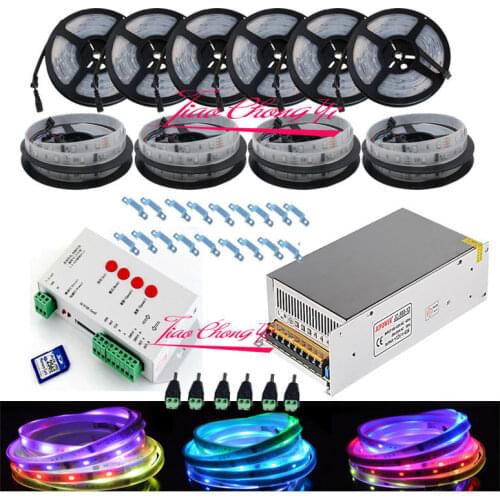 50M 5050 RGB Dream Color 6803 LED Strip + T1000S Controll +12V 40A 500W Power