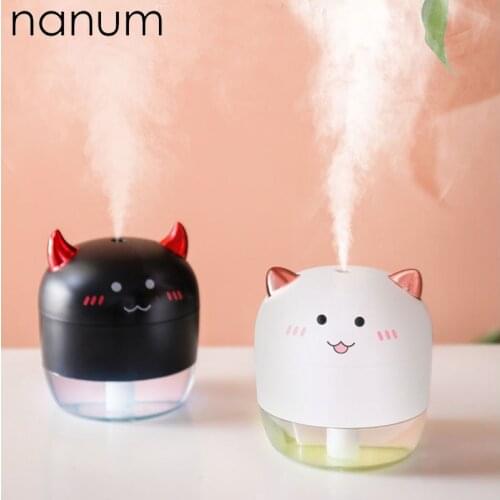New Car Essential Oil Diffuser Mini Ultrasonic Devil Angel humidifier LED Night Light USB Aromatherapy Fogger humidifiers