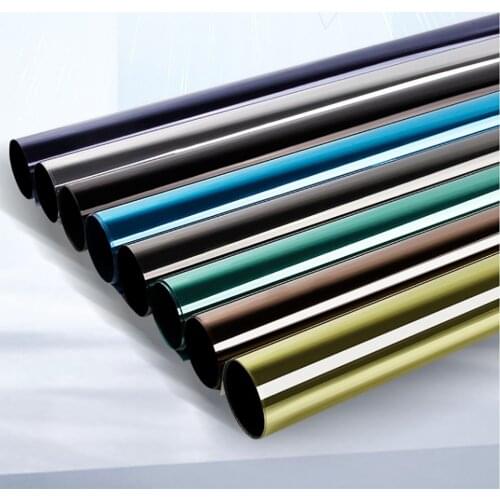 HOHOFILM 50cmx1000cm Window Film Mirrored Glass Sticker Glue Tinted Reflective One way sun block Glass Sticker home window stick