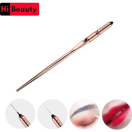 1PC Manual Microblading Microneedling Fog Pen Glass Gold Tattoo Tatu Accessory For 3D Semi Permanent Eyebrow Lip Line Makep Pen