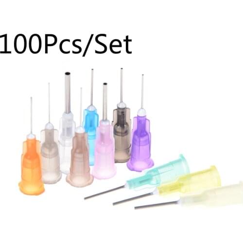 100Pcs/Set Welding Fluxes Solder Paste Adhesive Glue Liquid Dispensing Needle For Welding Tools