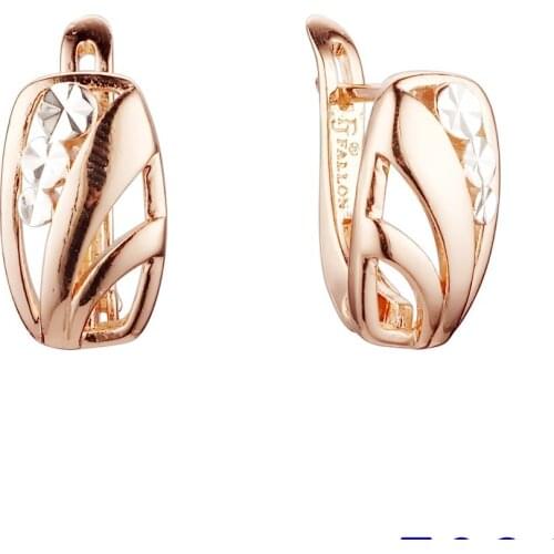 Trendy Earrings Gold 585 New Fashion Earring Jewelry Woman Office Luxury Gold And Silver Color Earrings