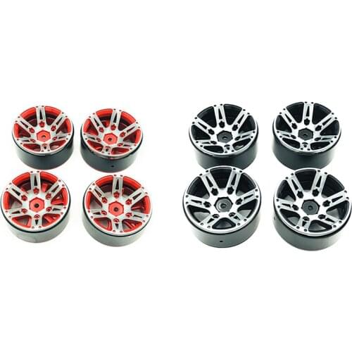 4Pcs Rc Rock Crawler Wheel Rim 1.9 Inch Beadlock For 1/10 Axial Scx10 90046 Tamiya Cc01 D90 D110 Tf2 Traxxas Trx-4