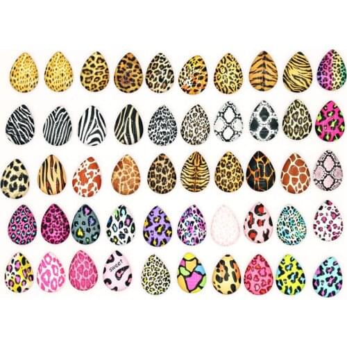 50pcs Wholesale drop-shaped convex glass earrings accessories jewelry accessories pattern delicate waterproof
