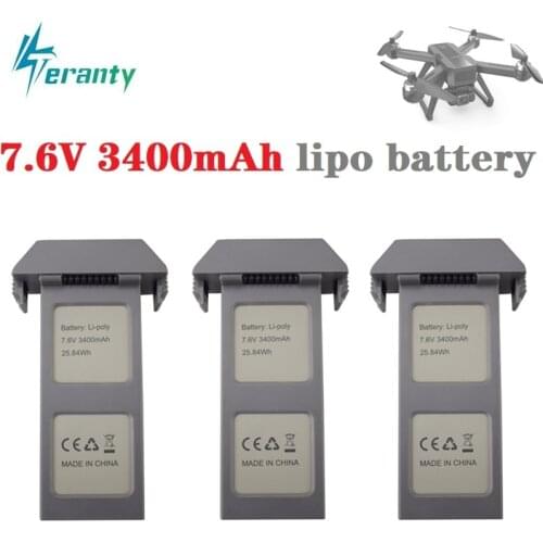 7.6V 3400mAh Li-po Battery For MJX B20 D15 GPS Brushless RC Drone With 4K Camera RC Spare Parts for 7.4v drone battery