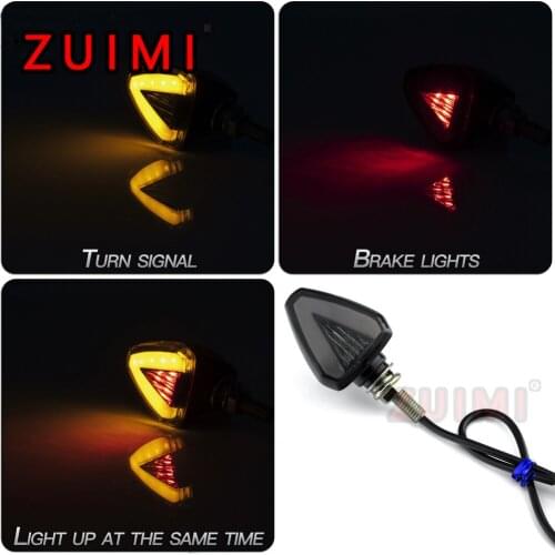 2pcs motorcycle accessories for Yamaha for ktm triangle light guide V-shaped dual light color led brake indicator turn signal