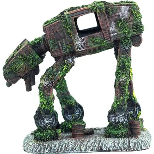 Autobot Robot Dog Shape Aquarium Landscape Decoration Simulation Fish Tank Decoration Resin Crafts Environmental Pet